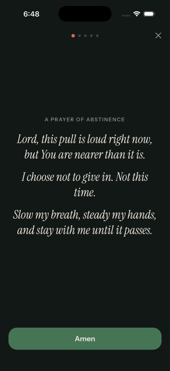 A prayer of abstinence on the night ground: Lord, this pull is loud right now, but You are nearer than it is